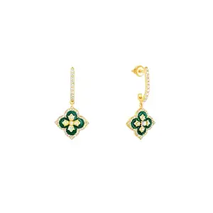 GIVA 925 Silver Golden Life Is A Flower Earrings | Drops to Gift Women & Girls | With Certificate of Authenticity and 925 Stamp | 6 Months Warranty*