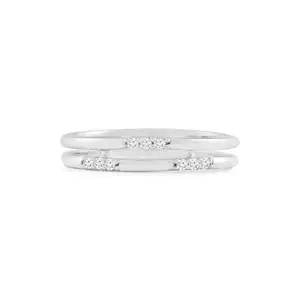 Mia by Tanishq Dual Glam Silver Finger Ring