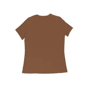 Muhoort® Women's Girl's Round Neck Half Sleeve Cotton T-Shirt | Plain | Solid Color | Coffee Brown (Large)