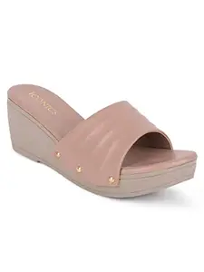 ICONICS Women's Heels, Peach, 7