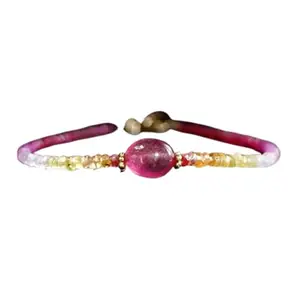 RRJEWELZ Ombre Ruby & Shaded Sapphire bracelet for men & women - 3-9x12mm Tyre & Oval Faceted beads - 7 Inch with Gold plated clasp – Healing, Fashion, Gift, Spiritual, Yoga|LCBR_RR_08295