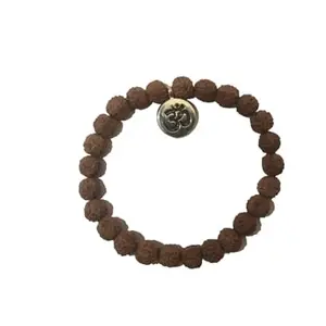 Ruthracham with ohm dollerNatural Bead Meditation Bracelet - Handmade with Love, 8mm Diameter Beads, Suitable for All