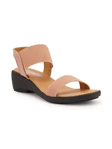 STYLE SHOES Women's Pink Stylish & Comfortable Wedge Platform Heel Sandals