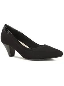 Bata Women's Block Heel Ballerina - Black (8 UK) (6416128)