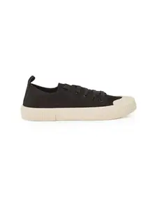 Styli Men's Black Canvas Lace Up Casual Shoes