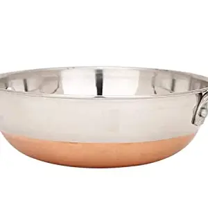 Duodeno Stainless Steel Mirror Finish Induction Compatible Kadhai Wok with Copper Base 3.5 Liter (Color - Silver) price in India.