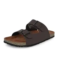 FENTACIA Men Brown Suede Sandals