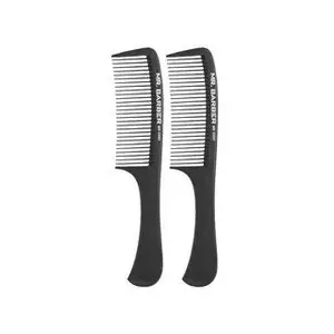 Mr. Barber Wide Tooth Comb/Detangling Comb Professional Carbon Comb 100% Heat Resistant/Round Tooth Tips/Gentle on Hair & Scalp - Set of 2 Combs - MB-CO03