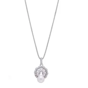ZAVYA 925 Sterling Silver Rhodium Plated Necklace | Gift for Women and Girls | With Certificate of Authenticity and 925 Hallmark