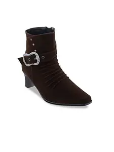 Shuz Touch Women and Girl Smart Fashion Casual Ankle Boots - Brown