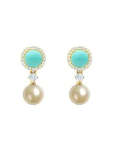 MINUTIAE Off White Pearl Gold Plated Drop Earring for Women & Girl's MNT0561_OFWHITE_G