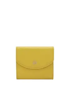 Da Milano Genuine Leather Yellow Women Wallet (10233)