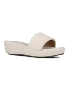 Inc.5 Womens Cream Casual Solid Round Toe Wedge Heel Sandals
