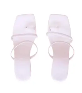 AANA FASHION women casual block heel sandal (White, UK Footwear Size System, Adult, Women, Numeric, Medium, 5)