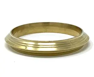 MAHANT JI Pure Brass Gold Plated Thick Punjabi Kada For Men In Regular Size With Certificate (Thickness 8 To 10 MM, Inner Diameter 6.7 CM)