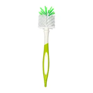 Mee Mee 360° Movable Nylon Bristle Baby Feeding Bottle & Nipple Cleaning Brush | Ergonomic Handle | Easy to Clean Bottle Corners for Narrow Neck & Wide Neck | BPA Free, Easy Hanging Storage | Green