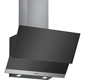 Bosch Serie|4 Wall Mounted Touch Control Inclined Hoods Chimneys 60 cm Clear Glass Black Printed DWK065G60I