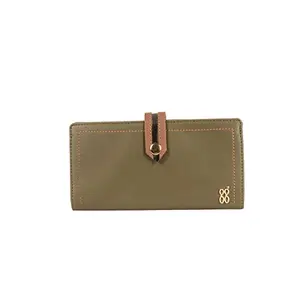 Baggit Women Green Wallet Large Size | Ladies Stylish Purse Bag | Credit Card Money Holder