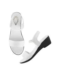 Shoetopia Women's Girls-SND-1282 Wedge Sandal-7 Kids UK (Girls-SND-1282-White)-EU40