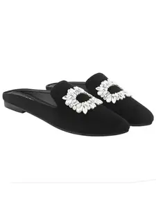 Shoetopia Women's Flat Mules Black