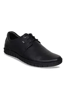 ID Men's Black Leather Formal Shoes - 7 UK