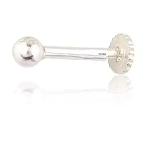 ELOISH 92.5 Sterling Silver Nose Pin for Women. 92.5% Pure Silver Small Ball Nose Pin for Girls (BALLNOSEPIN)