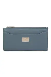 Van Heusen Women Polyurethane Blue Solid Casual Wallets