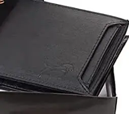 WILD EDGE Black Formal and Stylish Wallet for Men - Artificial Leather Wallet for Men - Slim Bi-fold Stylish Wallet for Men -Black (Pack of 1)