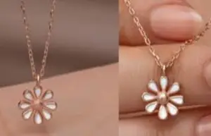 Sunflower pendant Necklace for Women and Girls, Flower Pendant Chain, White Colour Pendant for Girls and Women, Charm Pendant for Women and Girls