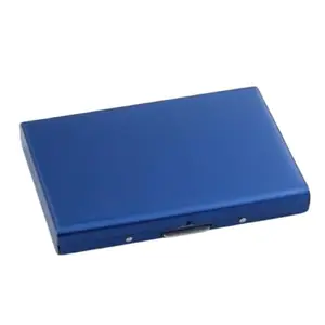 Kesariya Fashion 6 Slots Credit Card Holder Protector Stainless Steel Credit Card Wallet Slim Metal Credit Card Case for Men and Women(Blue)