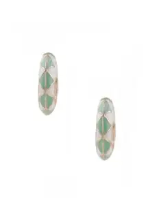 The Clara Green Colour light Weight Traditional Earrings Set For Women | Oxidized Finish Designer Earrings Tops