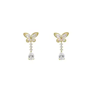 YouBella Fashion Jewellery Celebrity Inspired Stylish Pearl Earings Earrings for Women and Girls (Gold) (YBEAR_33397)