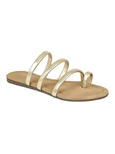 Inc.5 Inc5 Womens Flat Sandals 101136GOLD 5 UK (Narrow)