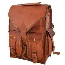 ZNT BAGS Brown Vintage Leather Backpack Laptop Messenger Bag for College School Office Rucksack (Large Brown)