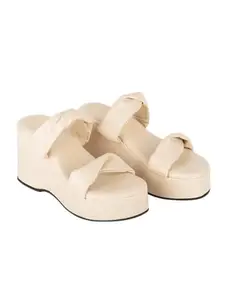 UUNDA Fashion Women’s Beige Wedge Slippers with Padded Knot Straps – Comfortable Platform Slip-On Sandals for Casual & Daily Use UN-New-5122_35