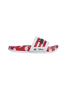 Adidas womens Adilette Comfort FTWWHT/RAYRED/CBLACK Slide Sandal - 8 UK (GW1060)