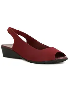 Bata HAILEY PEEP TOE Women Casual Sandal In MAROON
