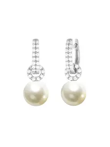 MINUTIAE White Pearl Rose Gold Plated Drop Earring for Women & Girl's MNT0565_WHITE_RG