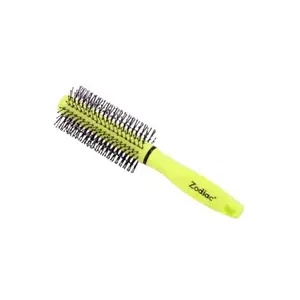 Zodiacs Round Hair Brush, Professional Styling Tool, Neon Yellow