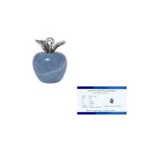 Blue lace agate apple shaped pendent small sized | charhed with Mantras