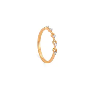 Mia by Tanishq 14 Kt Delicate Loop Gold & Diamond Finger Ring (1.264 gm)
