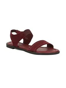 Bata womens DORY SANDAL Maroon Flat Sandal - 3 UK (5615704)