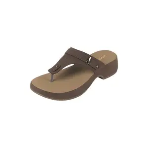 Mochi Women's Brown Open Casual - Slippers with Flat sole UK/6 EU/39 (32-1372)