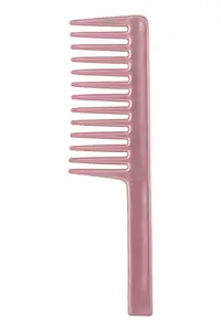 FYNX Shampoo Comb With Wide Teeth Shower Comb For Curly Wavy Messy Hair Unisex Detangling Comb for Men and Women. Pack of 1- PINK (Color may vary, As per stock)