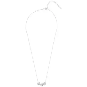 Accessorize London Women's 925 Sterling Silver Triple Pave Ball Necklace