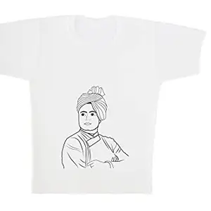 Epic Tales - Swami Vivekanand DIY Colour T-Shirt Painting kit for Kids- Fun and Inspiring Art Kit for Kids- 5+ yrs White