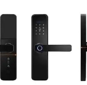 SochIOT Smart Door Lock SI31B with Bluetooth Mobile App, Fingerprint, PIN, OTP, RFID Card and Manual Key Access for Wooden Doors -Black price in India.