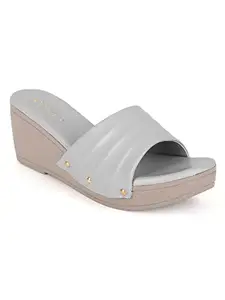 ICONICS Women's Heels, Grey, 6