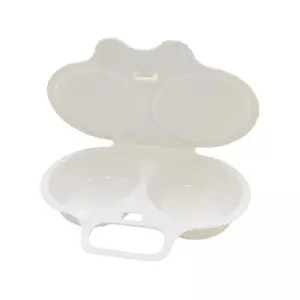 4xDouble Cup Egg Cooker Microwave Egg Poachers for Restaurant Kitchen Supplies