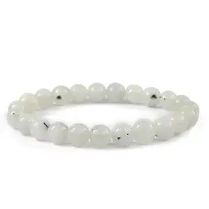 Divine Crystal Treasures Natural Original Healing Crystal Gemstone bracelets to amplify and magnify healing energy, clear, and balance chakras. (Lab Certified White Moonstone Bracelet)